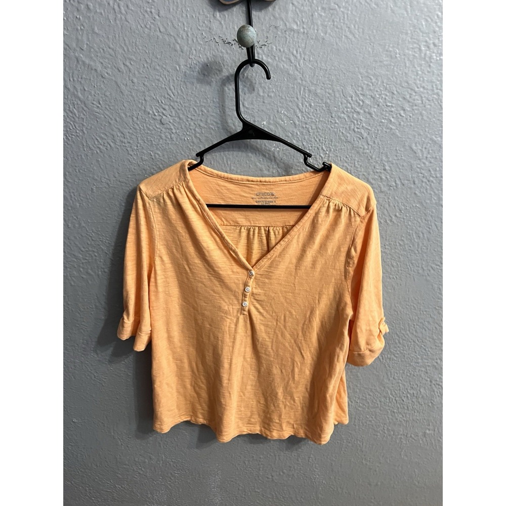 Women's Chicos Pull over Orange Size 2 Short Sleeve